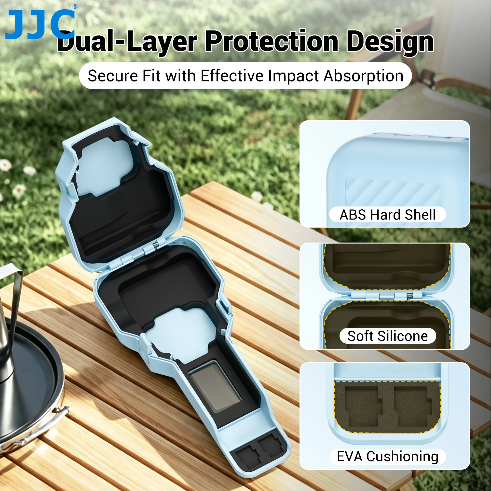 JJC PC-OP4PSE For DJI Osmo Pocket 4P Portable ABS Semi Protective Bag Accessories Can Store 2 Micro SD Cards and 2 Filters