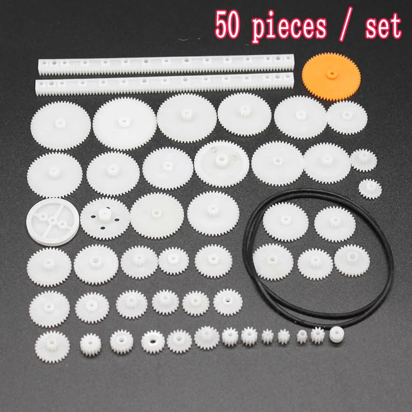 50PCS/set styles Plastic All Module 05 Robot Parts Reduction Gear Bag Toothed Wheels Gears DIY Motor Gear Toy  Accessories