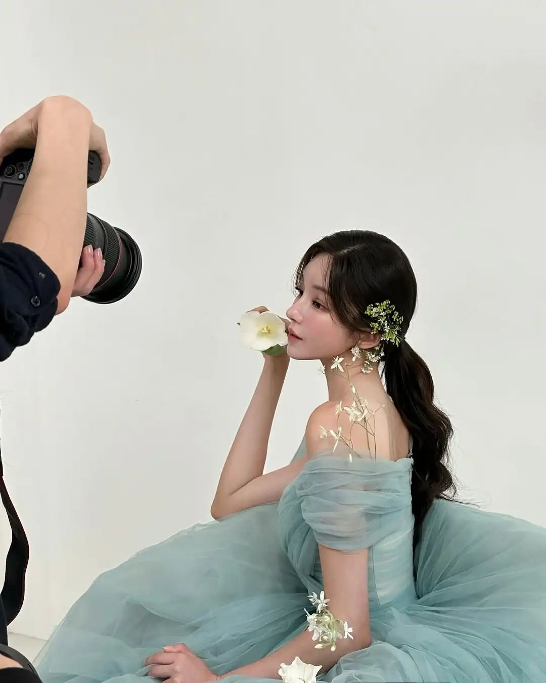 Sondr Brautkleider aus weichem Tüll in Mintgrün, koreanisch, maßgeschneidert, schulterfrei, für Hochzeiten, Druckknöpfe, Empfangskleider 2025,