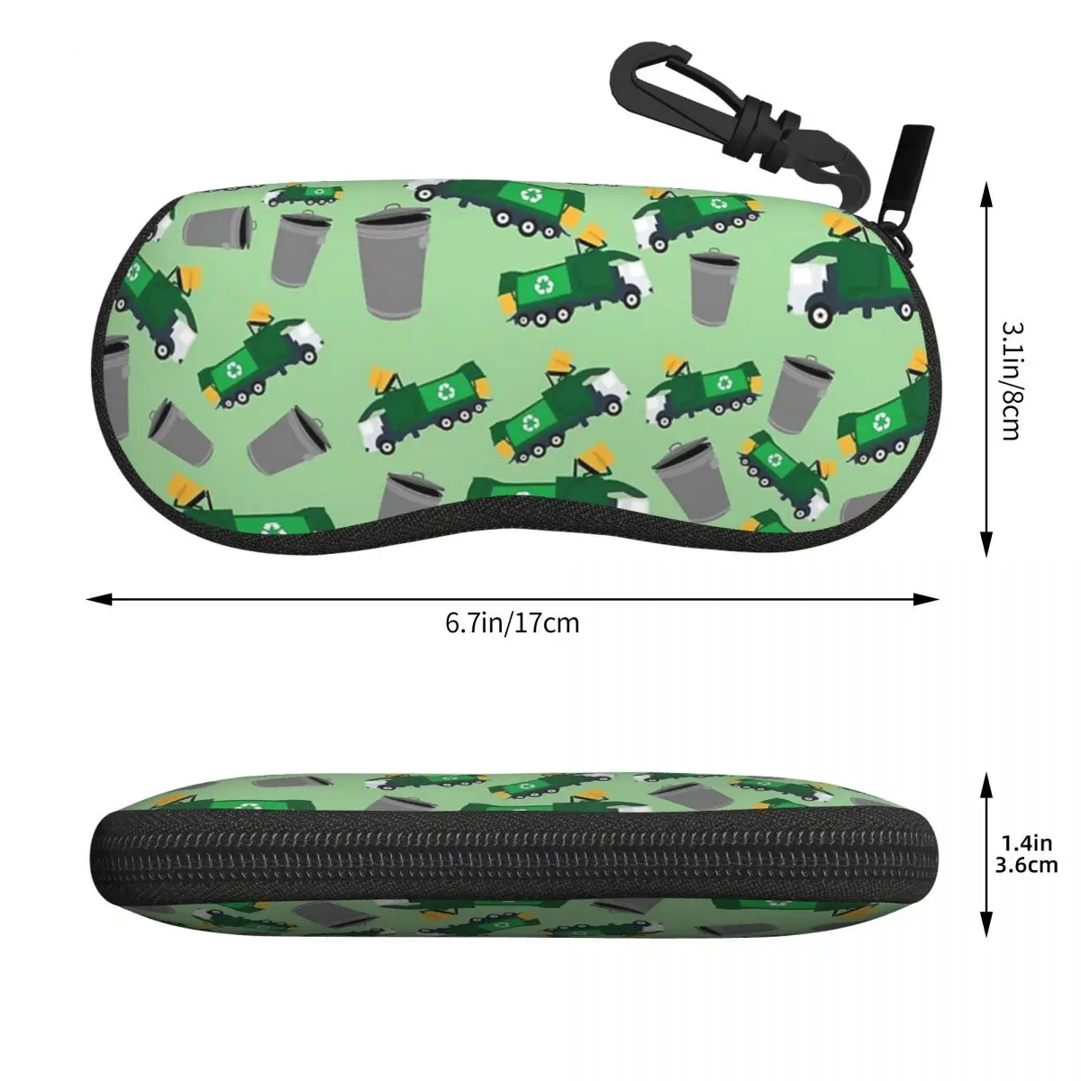 Recycling Garbage Truck Pattern Shell Glasses Case Protective Sunglasses Box Women Men Soft Eyeglasses Bag Pouch