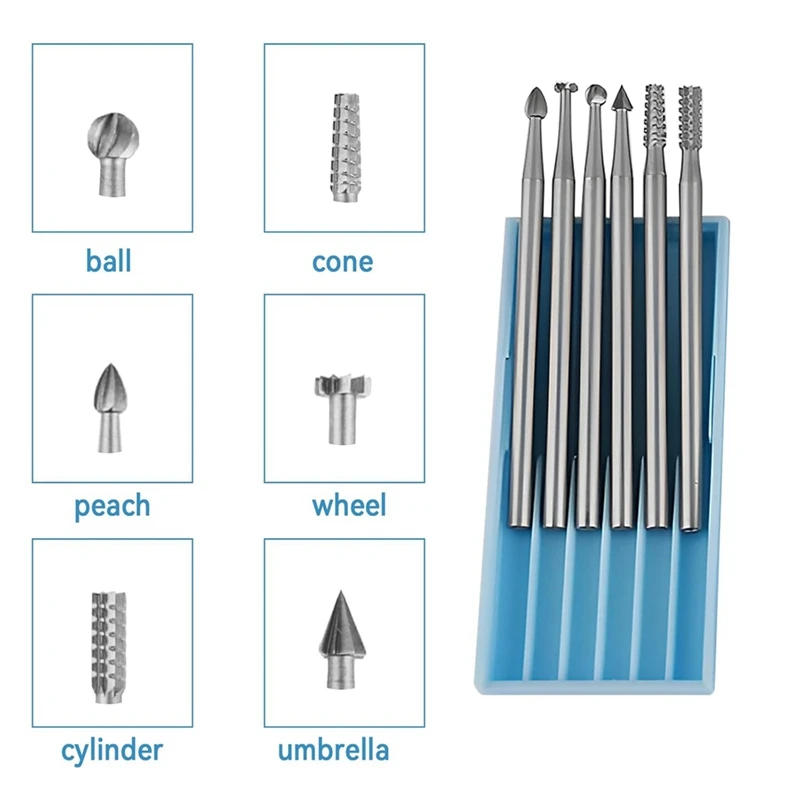 MAKE-24 قطعة 3/32 بوصة (2.3 مم) عرقوب مستديرة من فولاذ التنغستن لقمة ثقب نحت الخشب للأدوات الدوارة المتوافقة مع قلم النقش