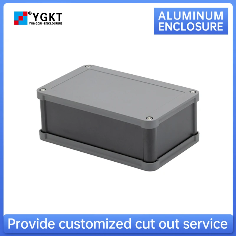 

YONGU Power Supply Instrument Enclosure Outdoor Electric Control Housing Waterproof Aluminium Project Enclosure L04B 130*100mm