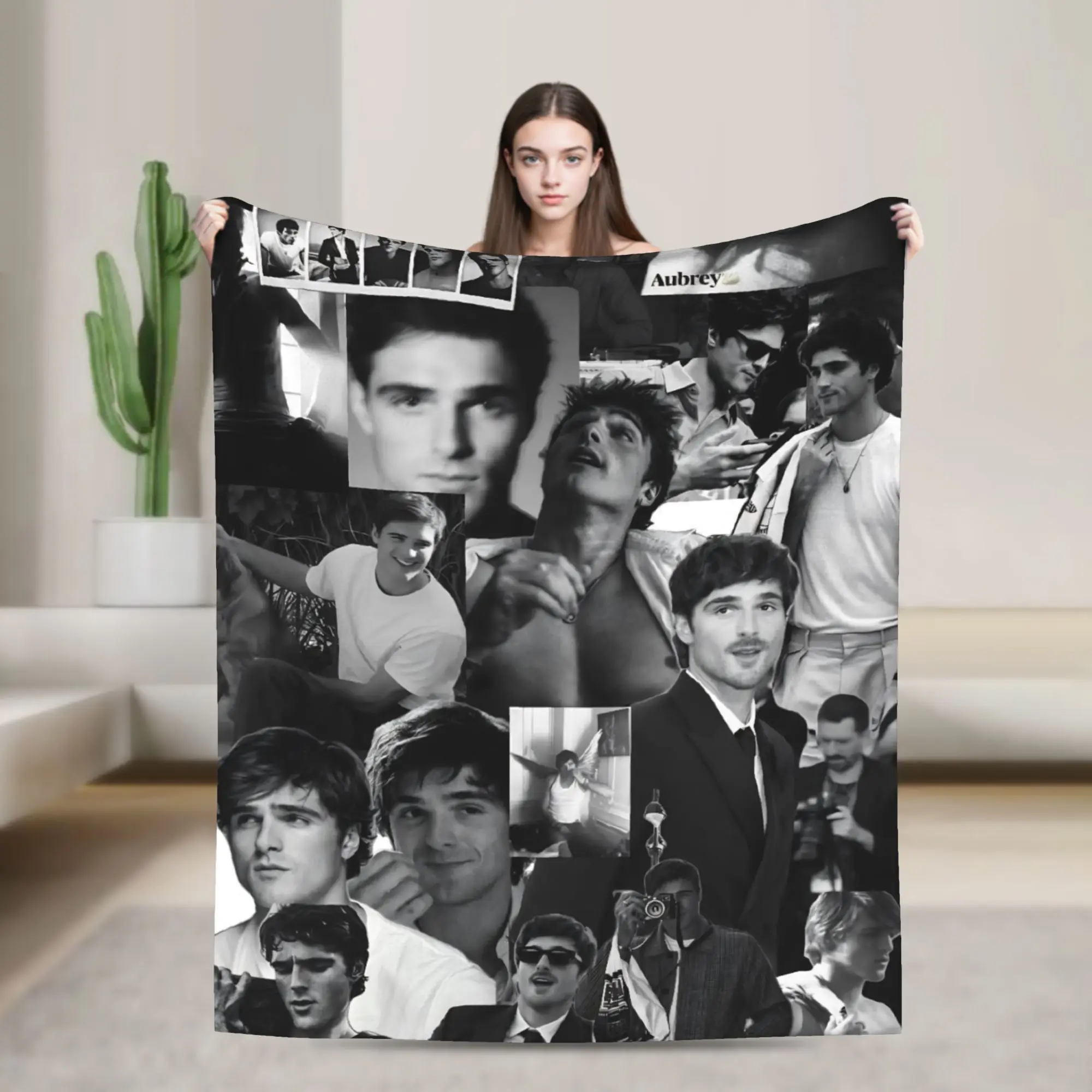 Jacob Elordi Actor Throw Blanket for Couch  Soft Fuzzy Plush Blanket 50x60 Inch Multi-size Bedspreads for All Seasons