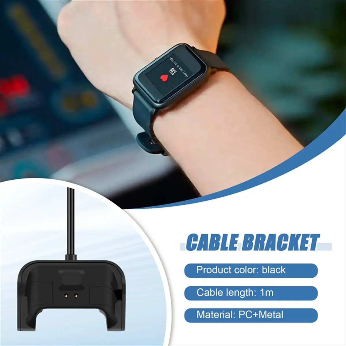 Flashdeals Magnetic Charger Dock Station Charging Cable Cradle for A1608 Smart Watch