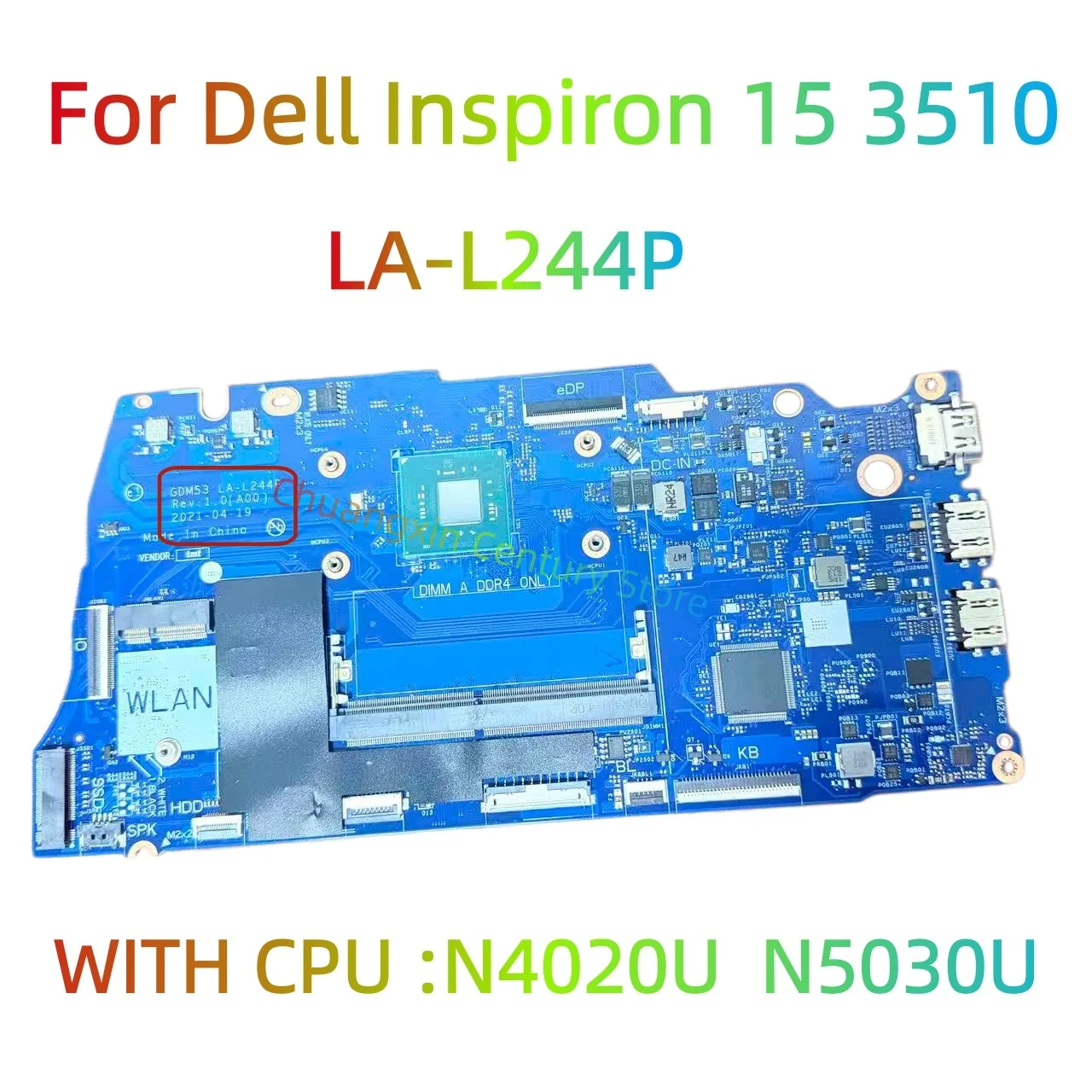 

LA-L244P Suitable for Dell Inspiron 15 3511 Laptop motherboard with N4020U N5030U CPU 100% Tested Work