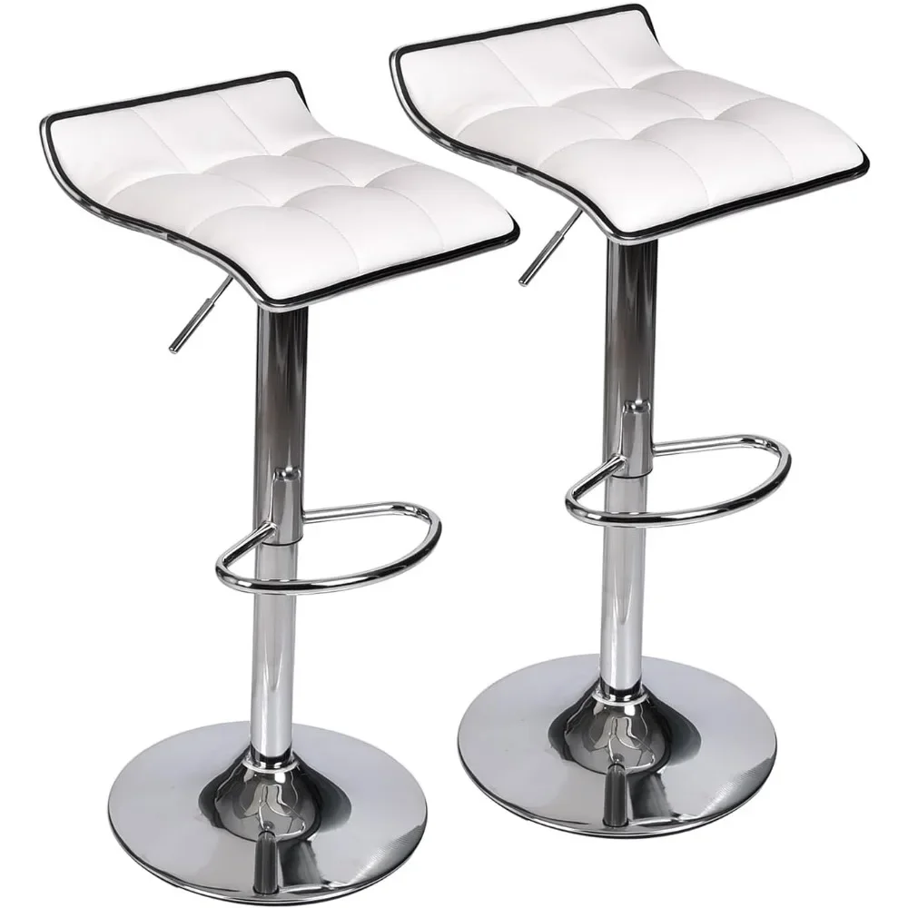 

Adjustable Swivel Gas Lift Bar Stools, PU Leather with Chrome Base