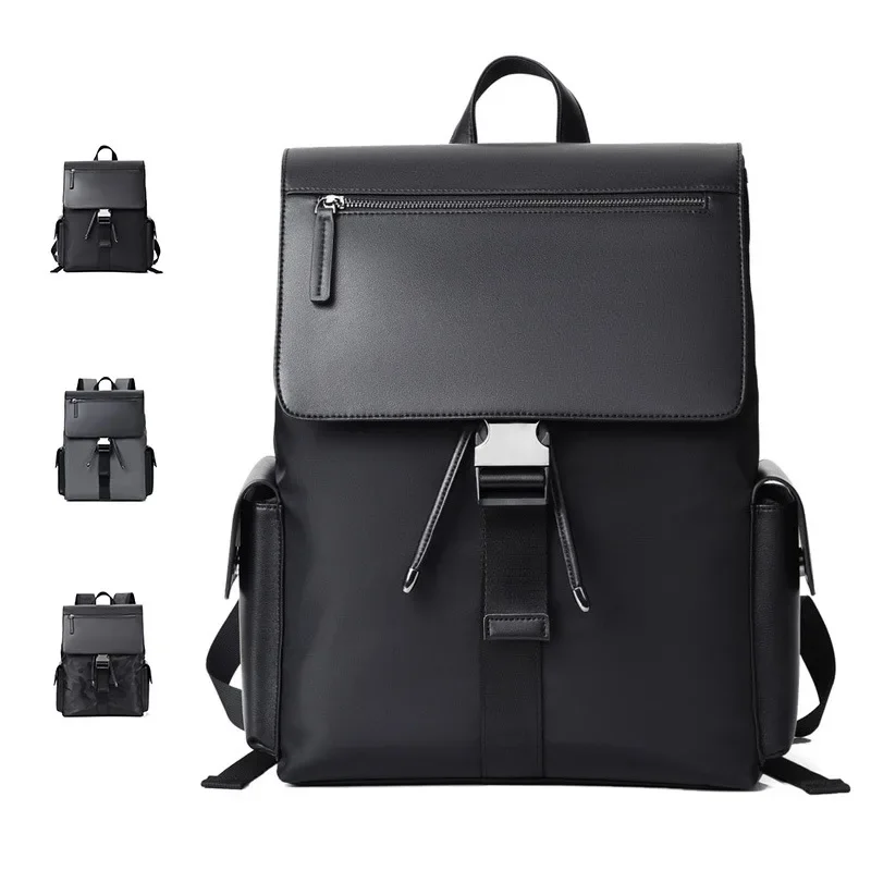 

Chikage Business Computer Men's Large Capacity Backpack Male Pu Leather Computer Bag Multi-function Lightweight Unisex Backpack