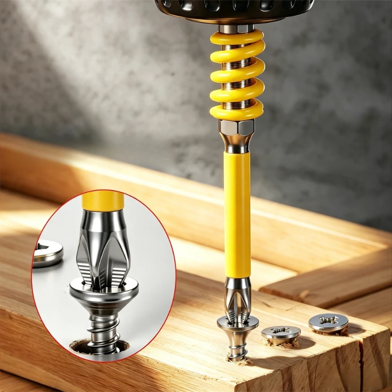 2pcs 65/70/90/150mm Anti-Slip Magnetic Phillips Bit with Spring Magnetic Screwdriver Bits PH2 Driver Screw 1/4'' Hex Shank Drill