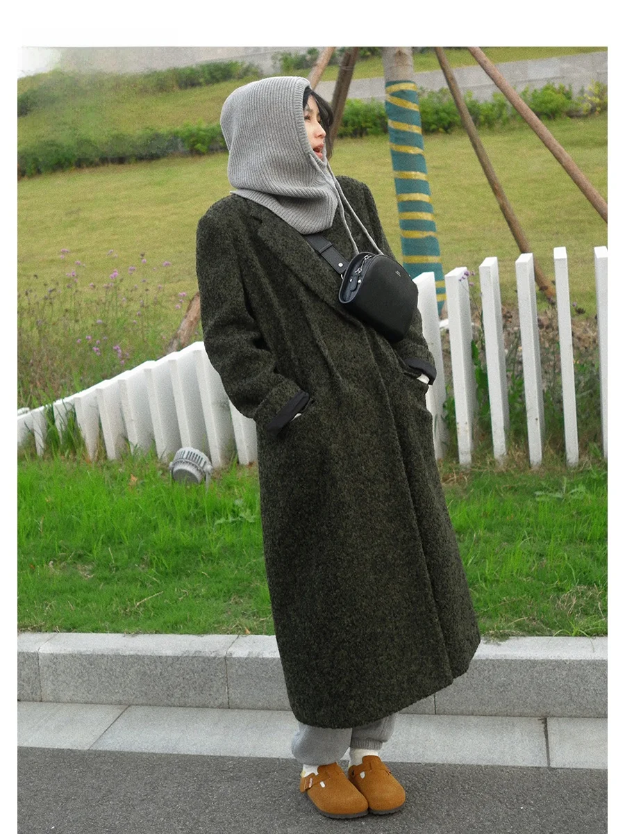 

Классическое ретро-пальто женское шерстяное ME Cm с отложным воротником, длинными рукавами, средней длины, на одной пуговице, для повседневной носки, зимняя верхняя одежда