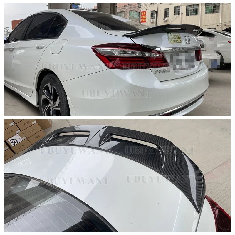 For Honda Accord 2014 2015 2016 2017 Year Glossy Carbon Fiber/FRP Rear Wing R Style Accessories Car Refitt Spoiler