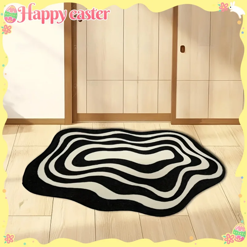 VIKAMA Wavy Rug: Non-Slip, Noise-Reducing Rug for Bedroom Entrances, Bed Sides, Living Room Sofas, and Home Decoration