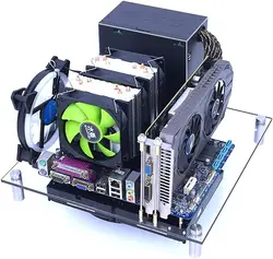 PC Open Chassis Computer Heat Dissipation Case Acrylic MATX Motherboard Test Bench Platform DIY Computer Case, Transparent