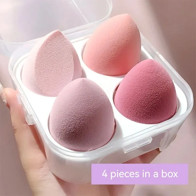 4PCS Beauty Eggs Set Naadloos vlekken Hygiënischer Voorkomt bacteriënopbouw Creëer een vlekkeloze make-uplook Beauty Egg Case