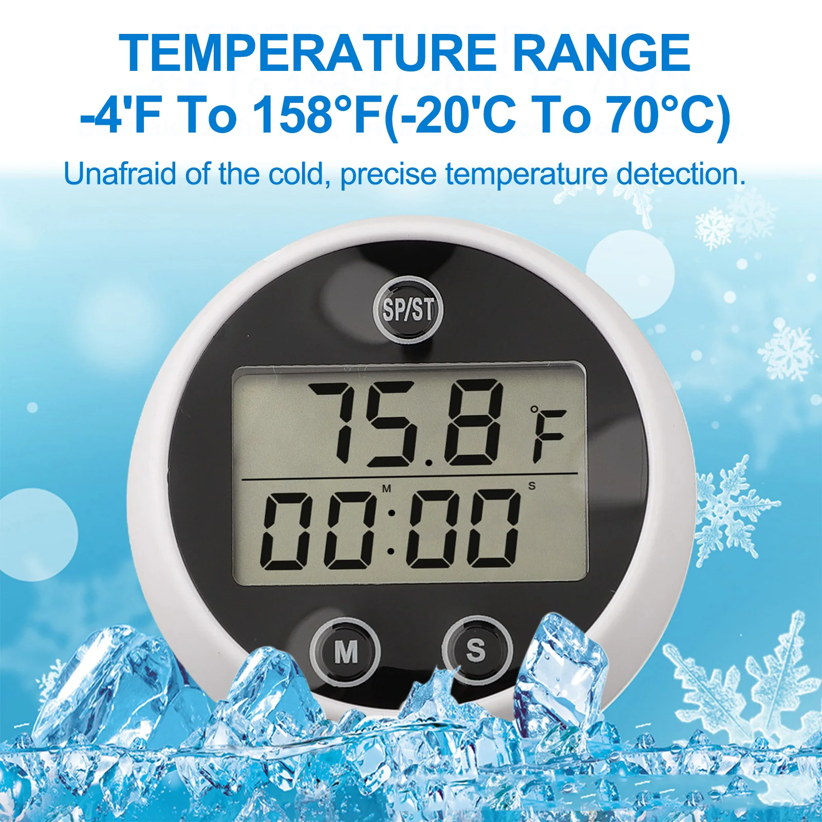 Innovative Design Reliable Waterproof Digital Ice Bath Thermometer With Simple To Use Timing Feature For Enhanced Performance