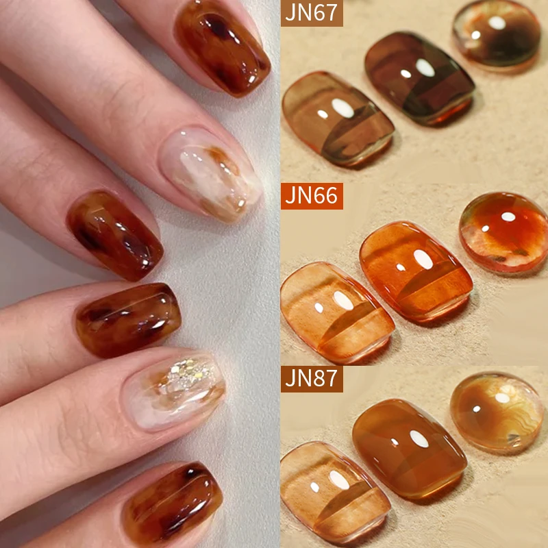 BORN PRETTY 10ml Translucent Jelly Amber Gel Nail Polish Nude Brown Varnish Semi Permanent UV LED Nail Art Vernis Manicure