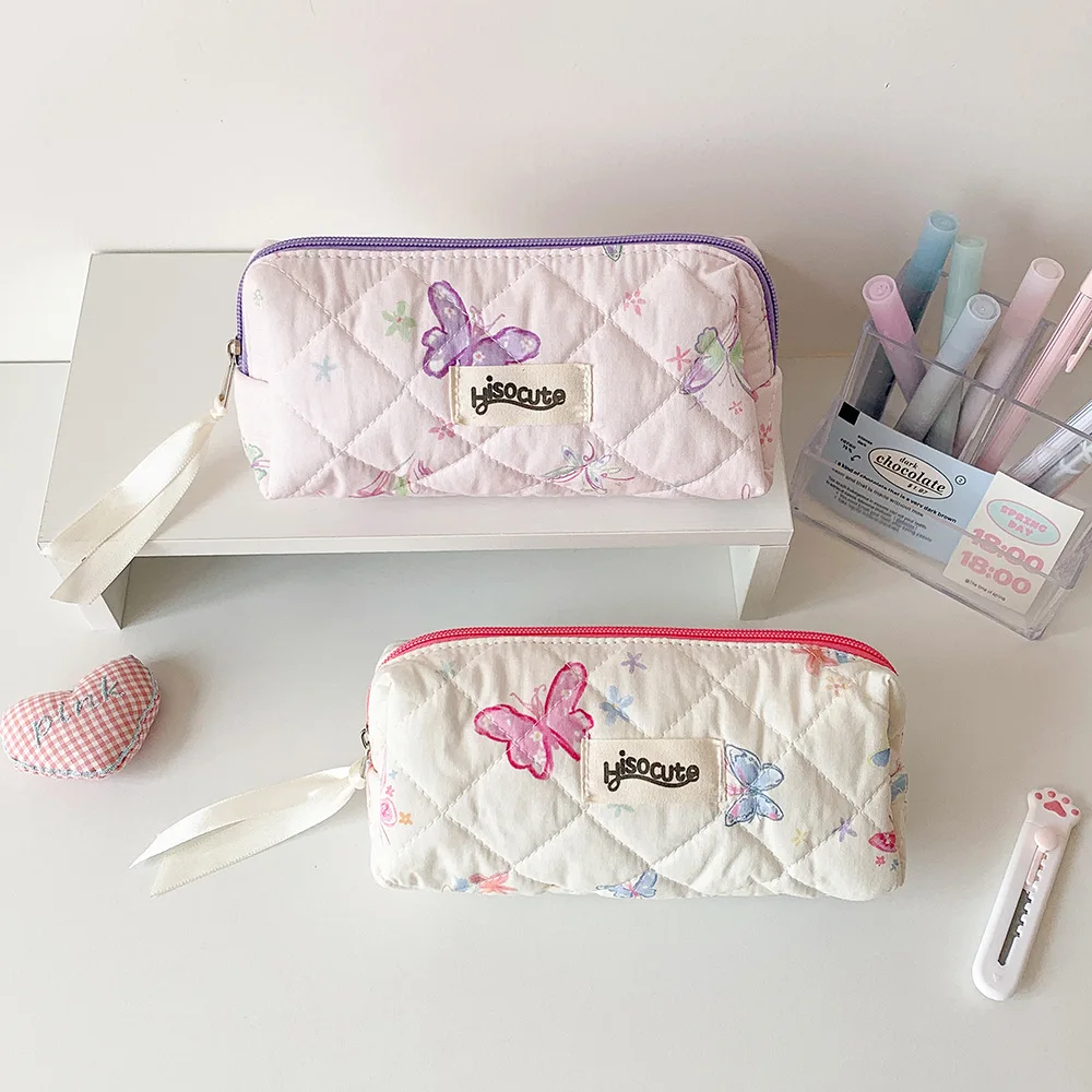 

Butterfly Y2K Butterfly Stationery Bag Desktop Storage Large Capacity Korean Style Pencil Case Aesthetic Cosmetics Card Pen