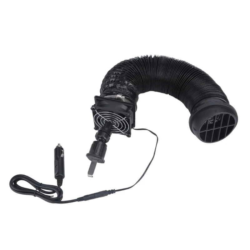 12V Vehicle Vents Hose Fan for Back Cooling, Flexible Air Duct for Daily Travel 12V Car Air Conditioning Vents Extender