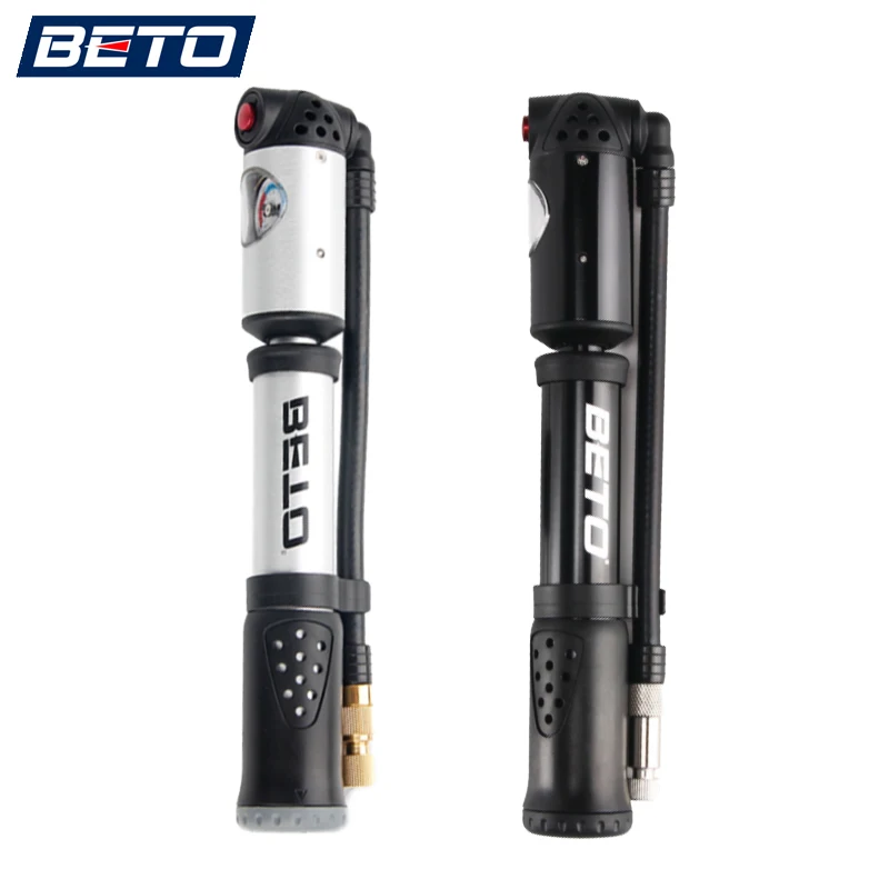 BETO 300Psi 2 In 1 Tire Air Fork Pump With Guage Portable HP/HV Switch Presta Schrader Pump For Tire/Fork & Rear Suspension