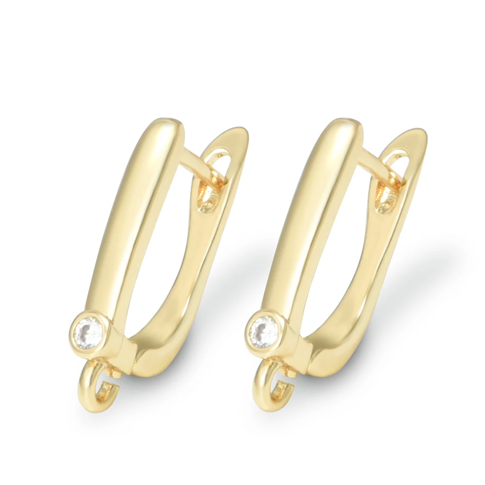 1 Pair Earring Hooks 18K Gold/ Rhodium Plated Supplies For Jewelry Wholesale Diy Jewelry Making Accessories For Women image 3