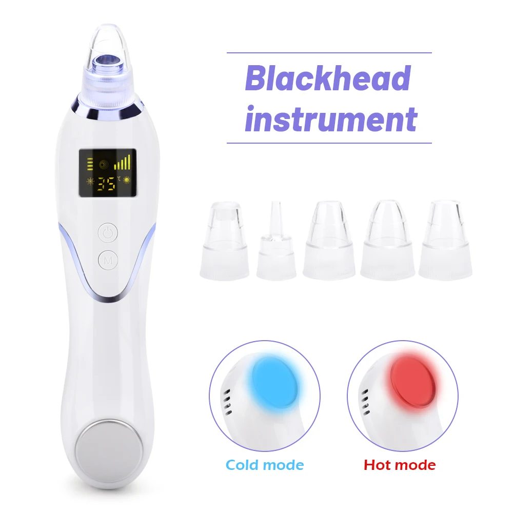 

Blackhead Remover Hot Cold Facial Cleaner Deep Pore Acne Pimple Removal Vacuum Suction Diamond Beauty Tool Face SPA Skin Care