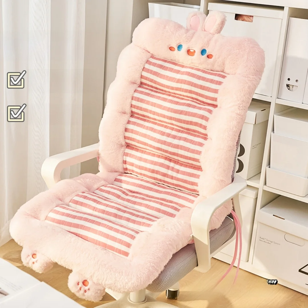 

Милая утолщенная подушка для офисного кресла из чистого хлопка с поддержкой для спины, длинная прямоугольная, универсальная для взрослых и детей