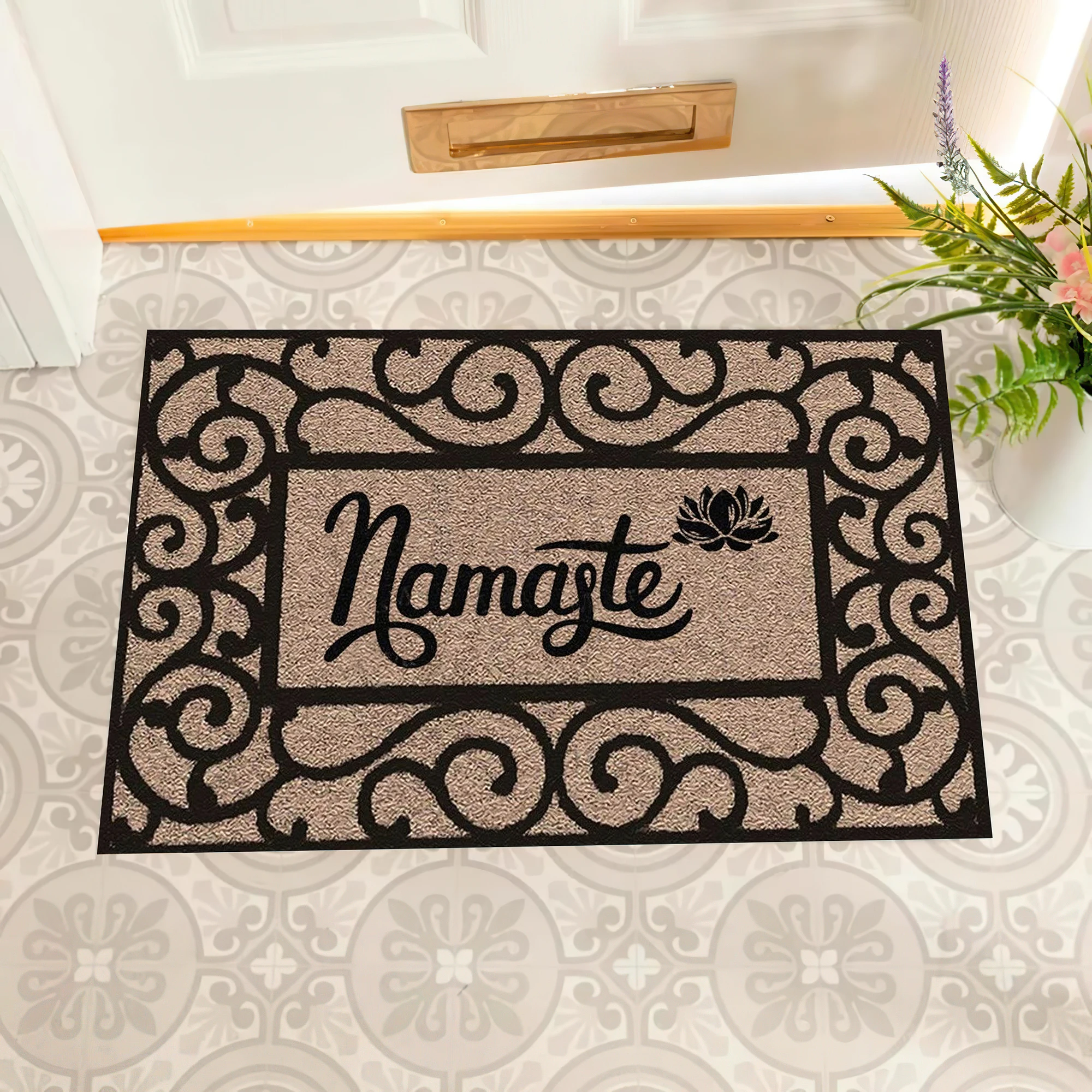 Namaste Doormat Non slip Rubber Backing Outdoor Entrance Floor Mat Decorative Rugs Welcome Mat Entryway