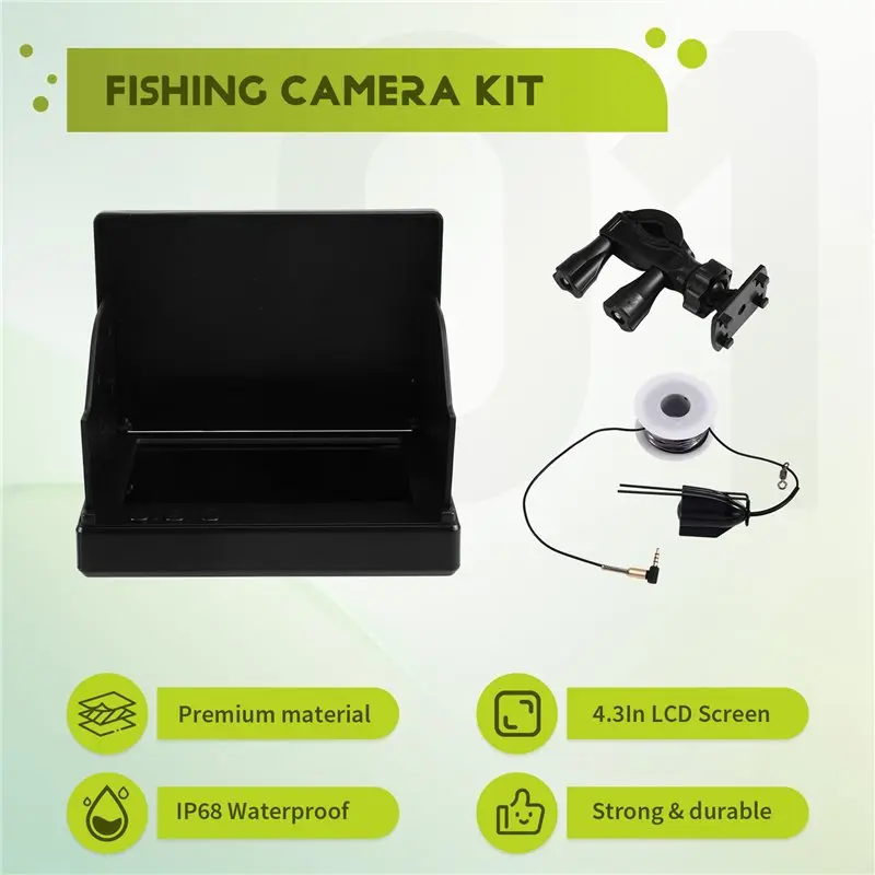 ABZW ハンドヘルド 1080P 水中釣りカメラ 220 °   4.3インチ液晶魚群探知機 ポータブル魚探 水深計 夜間視力付き