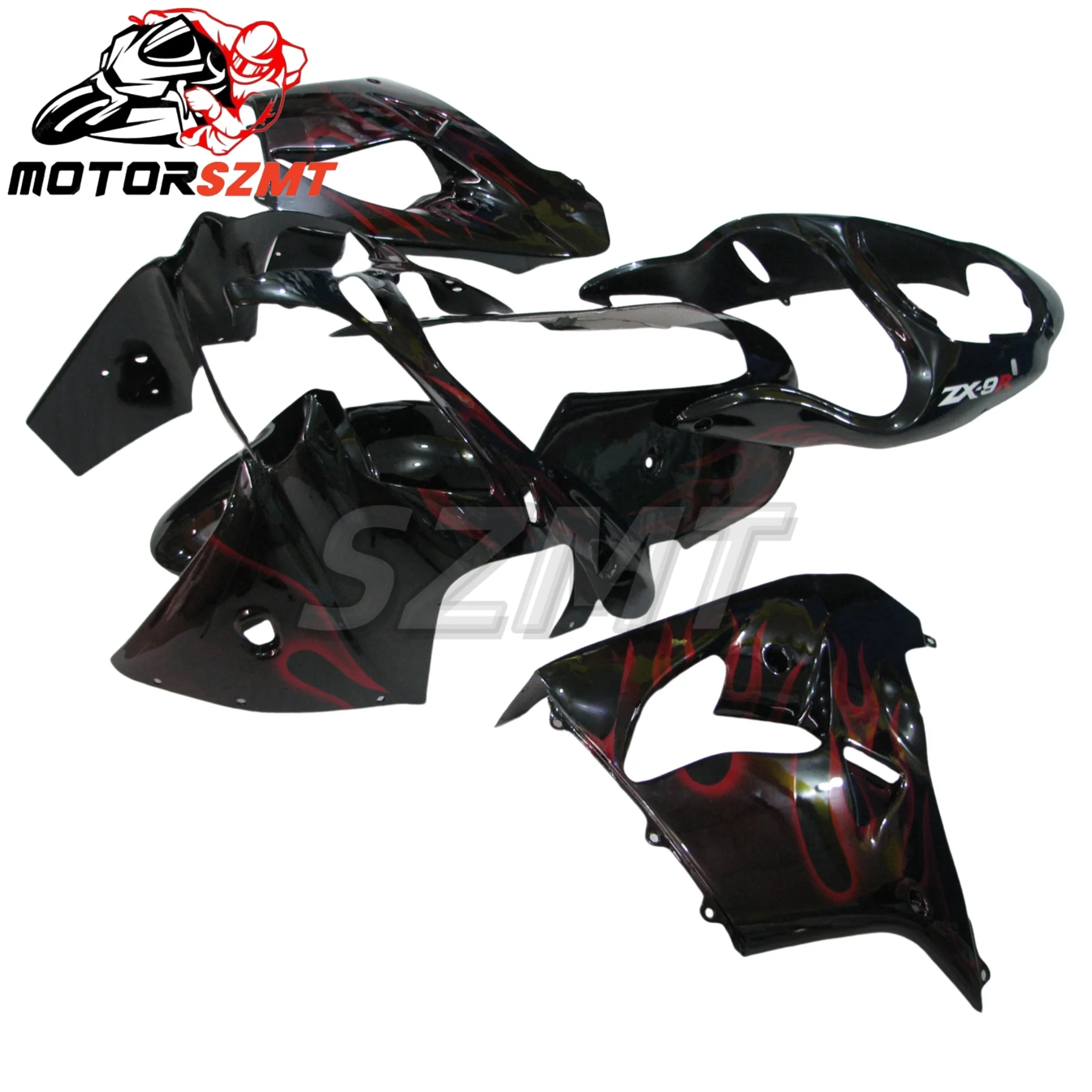 Abs-Verkleidung für Kawasaki ZX9R 2000–2001, grün-schwarze Rahmenverkleidungen, Zx9r 2001 Bodykits ZX9R 2000 2001