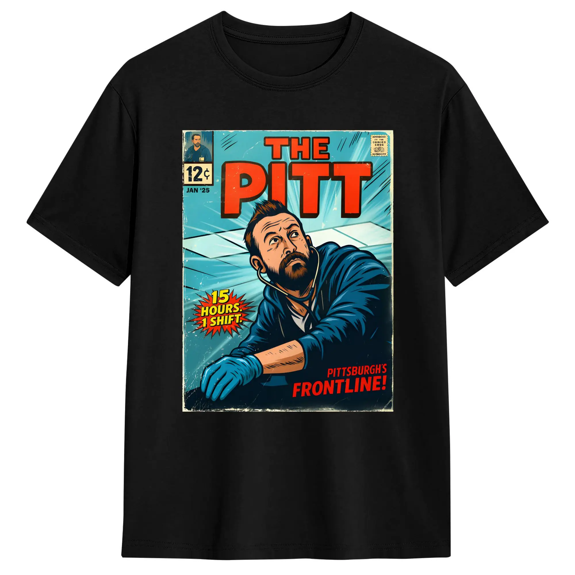 Men's TV Series The Pitt T Shirts  Pure Cotton Clothing Casual Short Sleeve Round Collar Tees Plus Size T-Shirts