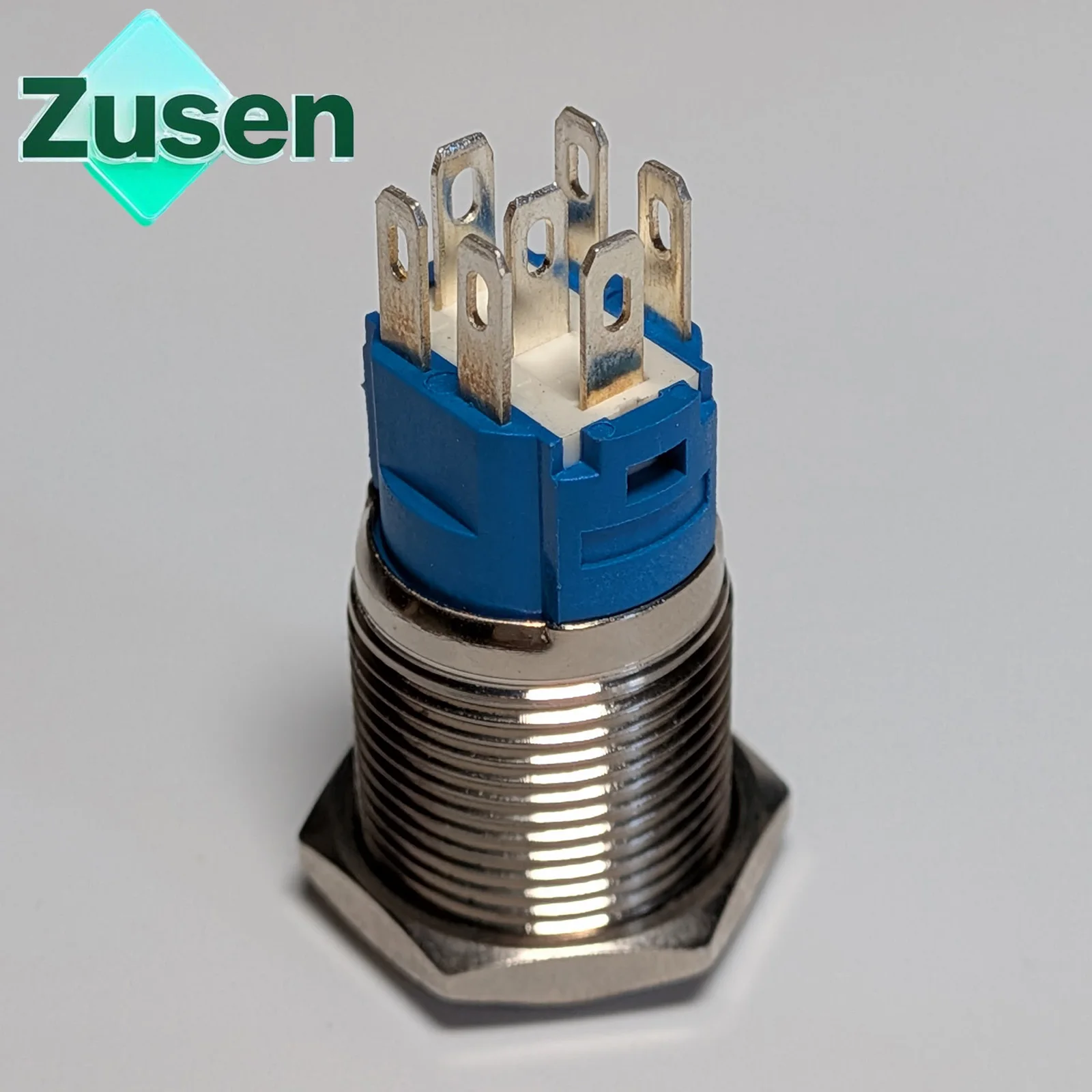 Zusen 16mm 1NO1NC Three-color Light RGB Ring Illuminated Latching Momentary Push Button Switch IP65 12V 24V 110V 220V view 5