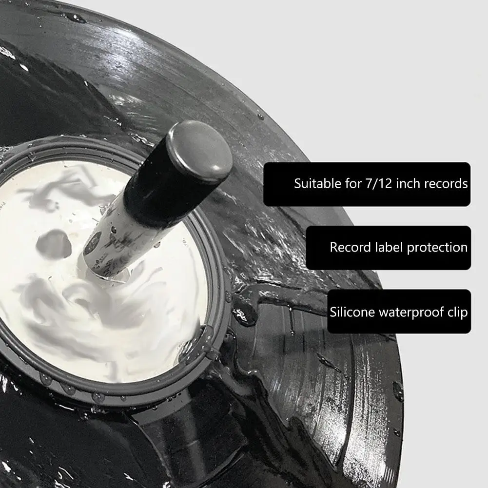 LP Vinyl Waterproof Clip MS Disc Cleaning Tool Label Paper Protection Cleaning Rubber Sleeve Record Washing Disc Clip