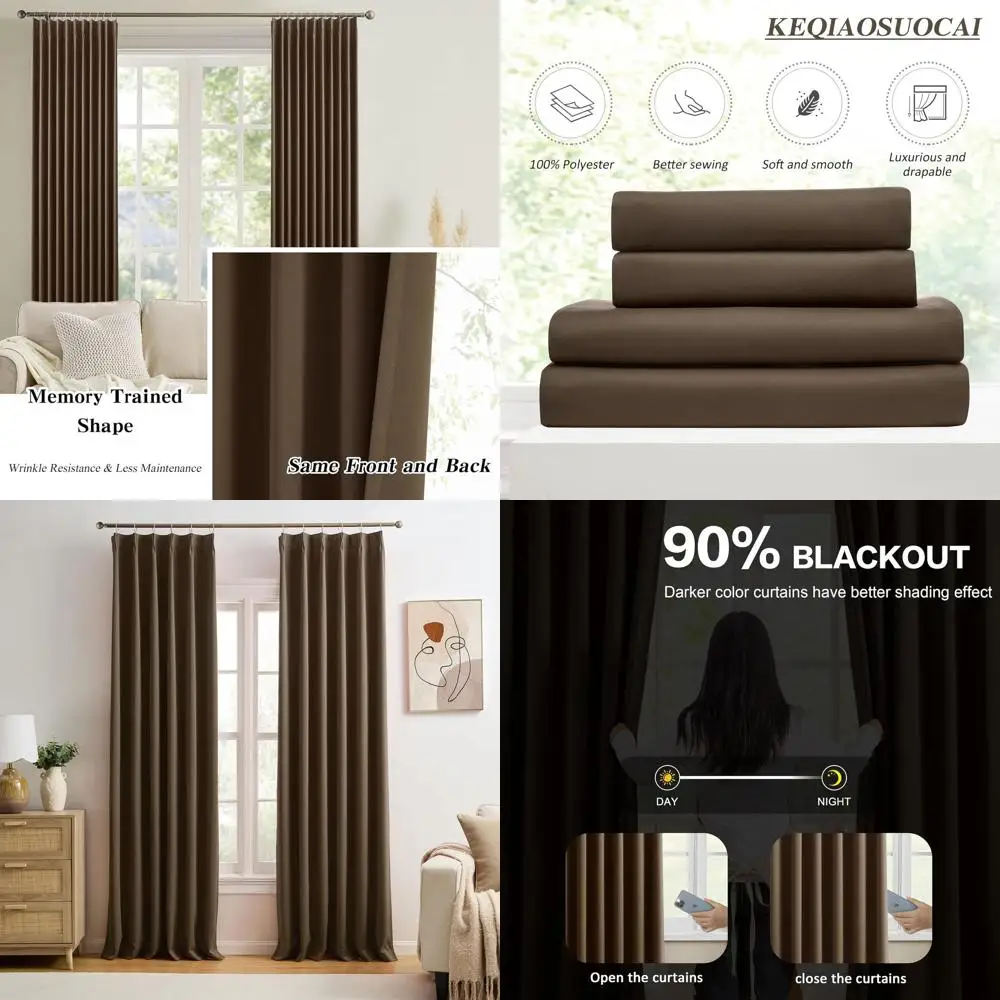 

Шоколадно-коричневые плиссированные шторы 40 Вт x 84 л, набор из 2 шт., для дома, гостиницы, офиса, затемнения комнаты