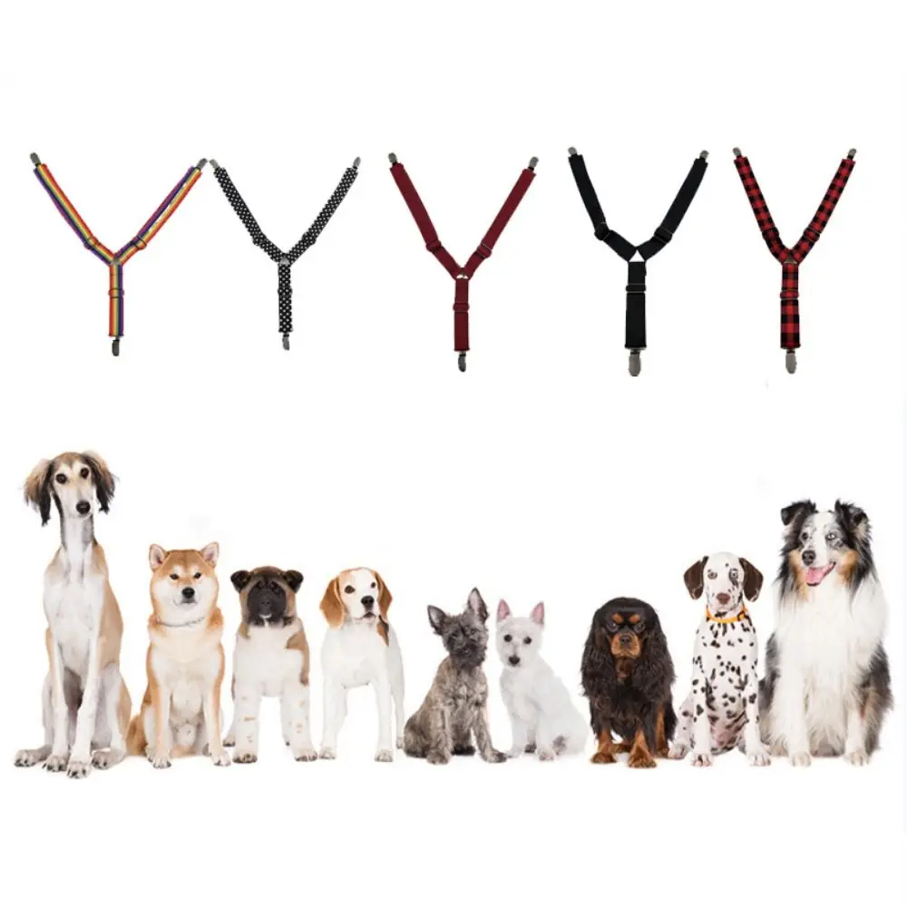 Sangle de pantalon physiologique réglable pour animaux de compagnie, Clip élastique en Polyester pour chien, sangle Anti-chute, bretelles colorées pour couches de chien