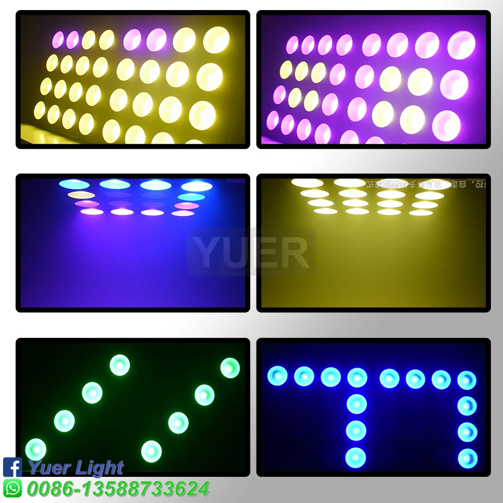 Panel de matriz LED 16x12W RGBW 4 en 1, efecto estroboscópico de lavado, DJ, Fiesta Disco, pista de baile, decoración de Club de boda, Bar, luces de escenario