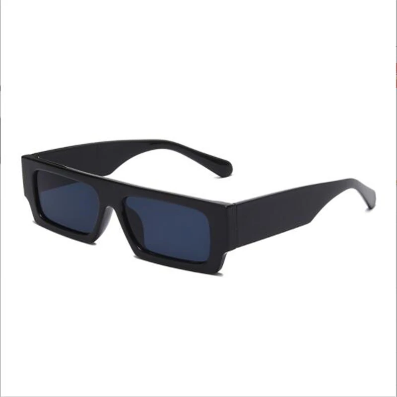 Blue rectangular sunglasses man  Stylish wide-legged luxury glasses beautiful sunshade mirror