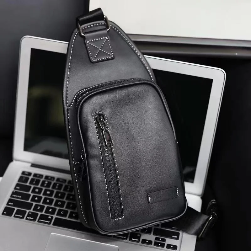 

Fashion Men's Solid Color Chest Packs 2024 New Crossbody Bags Brand Designer Trendy Shoulder Bag Casual Travel Diagonal Purses