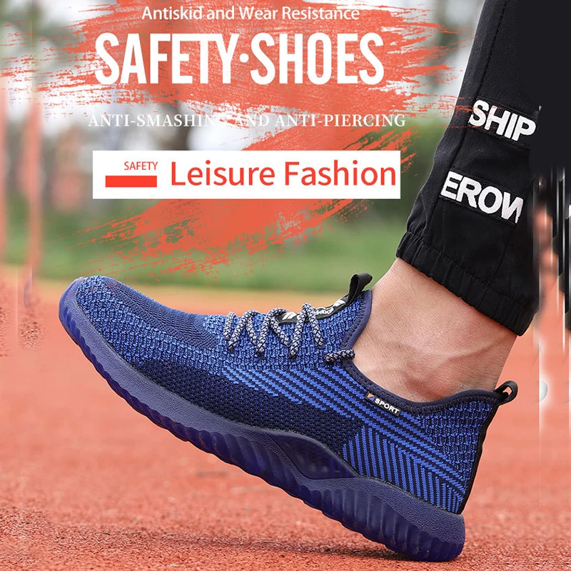 Scarpe infrangibili puntali in acciaio da uomo e da donna sicurezza sul lavoro stivali resistenti alle forature scarpe sportive leggere e traspiranti