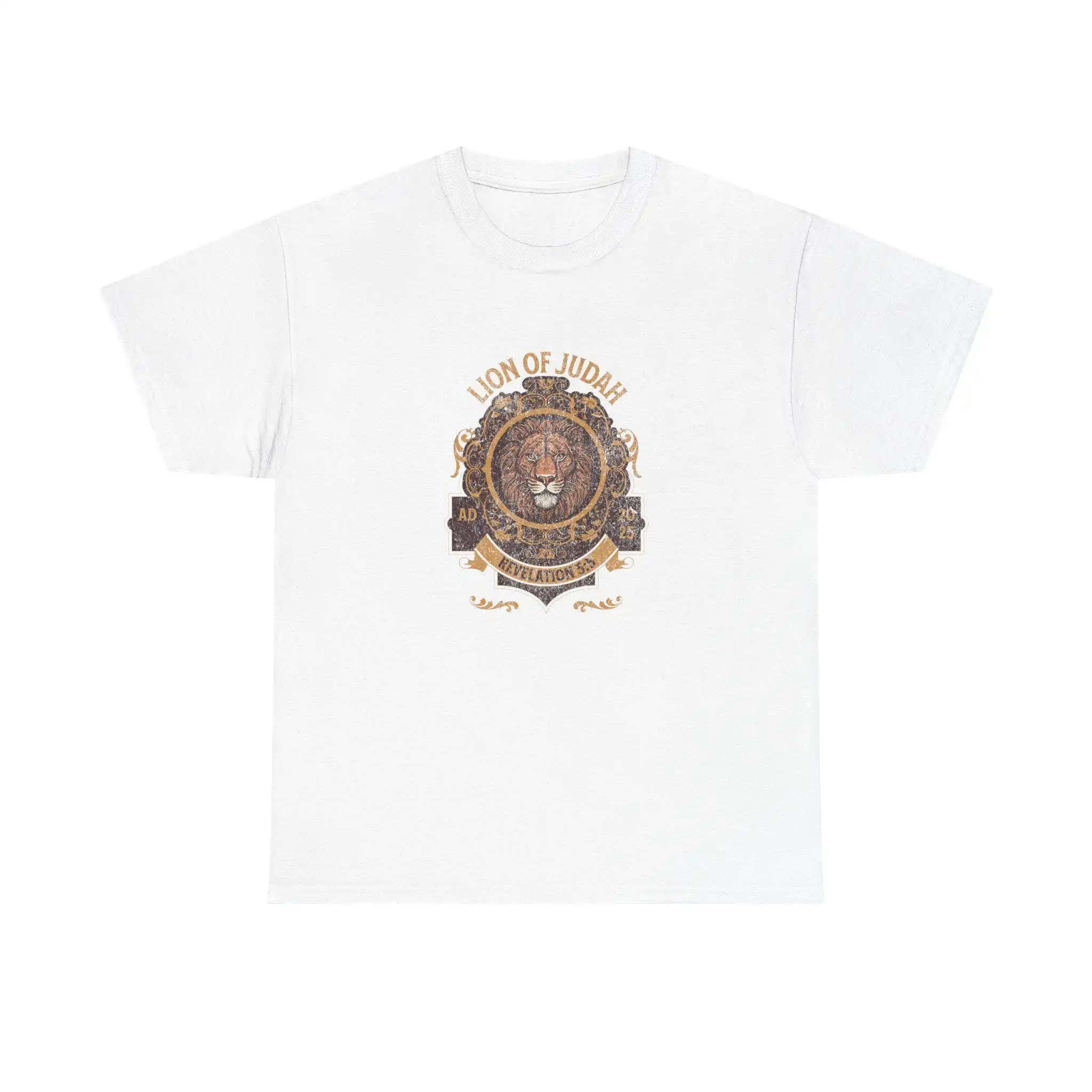 

Lion of Judah T shirt Christian Revelation 5 Vintage Style Cotton Top Religious Clothing