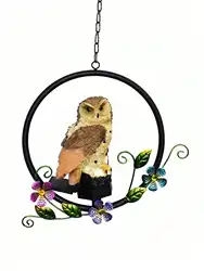 Solar Garden Lights Resin Owl Iron Hanging Night Lamp Warm White Lawn Landscape Outdoor garden hanging Light