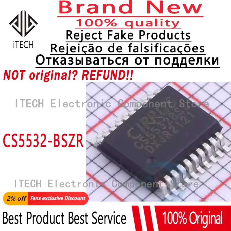 5pcs/lot Original CS5532BSZ CS5532-BSZR CS5532-BSZ SSOP20 Ultra Low Noise Analog-to-digital Converter 100% New and Genuine