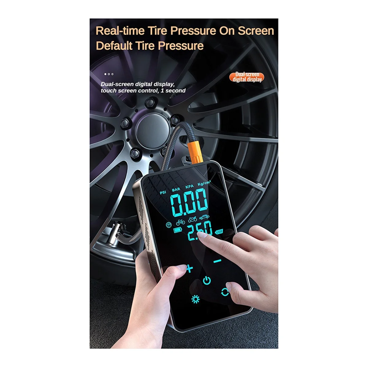 

Автомобильный беспроводной электрический насос для мониторинга давления в шинах, автомобильный портативный автомобильный электрический насос для накачивания шин