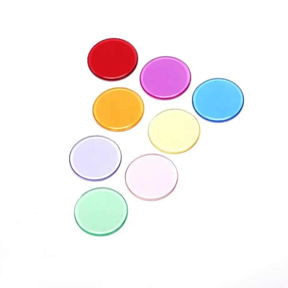 100Pcs New Plastic Round Counting Chips Transparent Lightweight Game Tokens Colorful Math Learning Resources Math Education