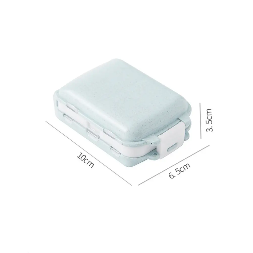 1Pcs Blue Portable Pill Box 3 Layers Waterproof Medicine Storage Organizer Travel Case Small Size Convenient Carry