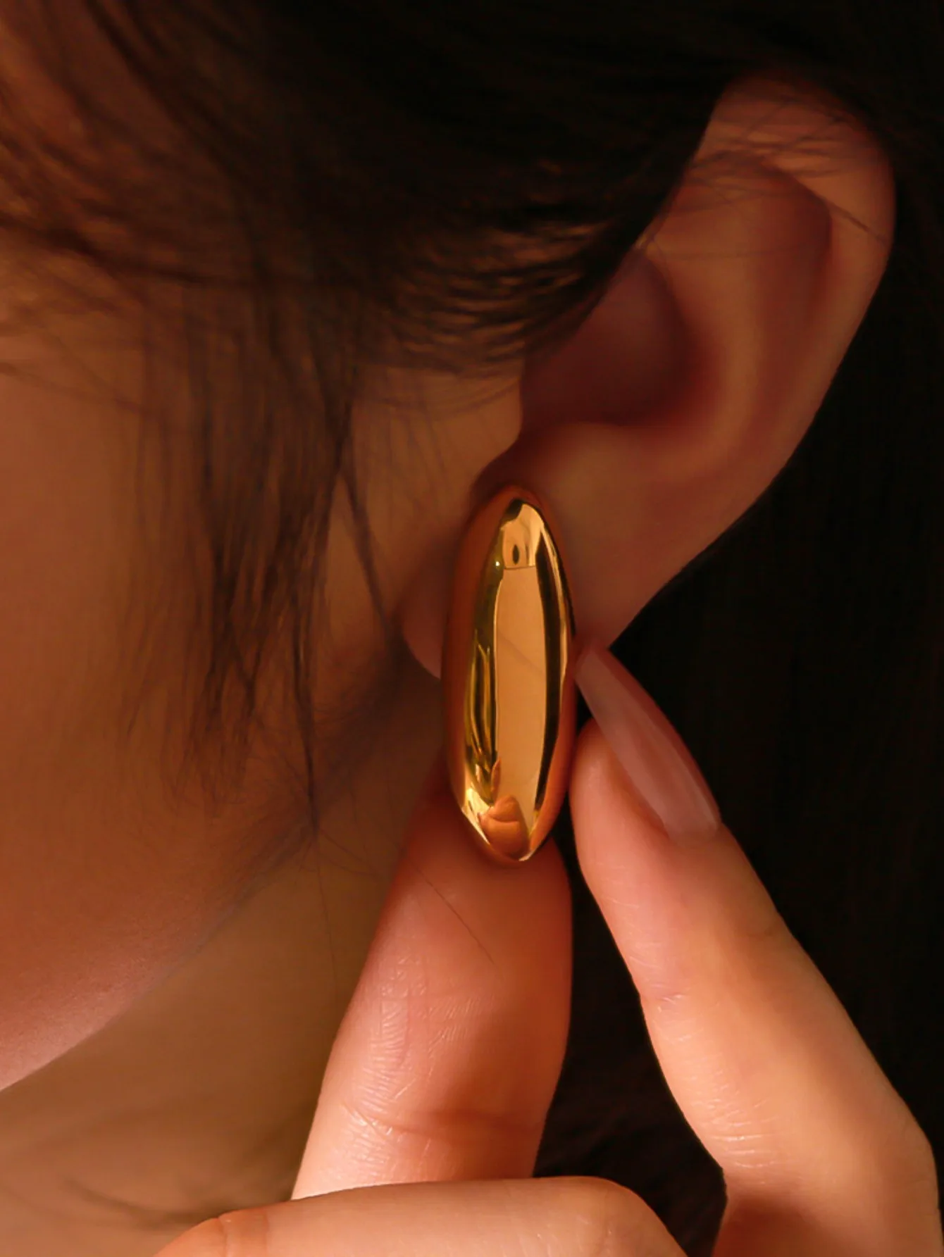 bijoux en aci inoxyd Geometric Curved Earrings Stainless Steel Jewelry,Women Daily Jewellery image 2
