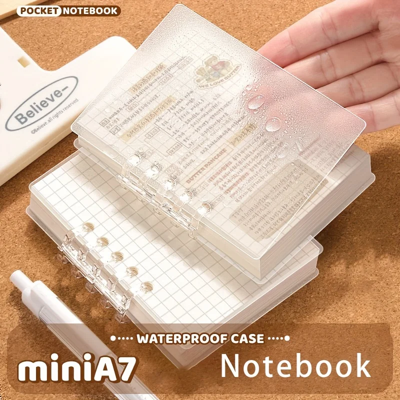 Ein einfaches transparentes Loseblattbuch mit 80 Blatt, abnehmbares Notizbuch, horizontale Linie, leeres Quadrat, Schulnotizbuch – Detail 1