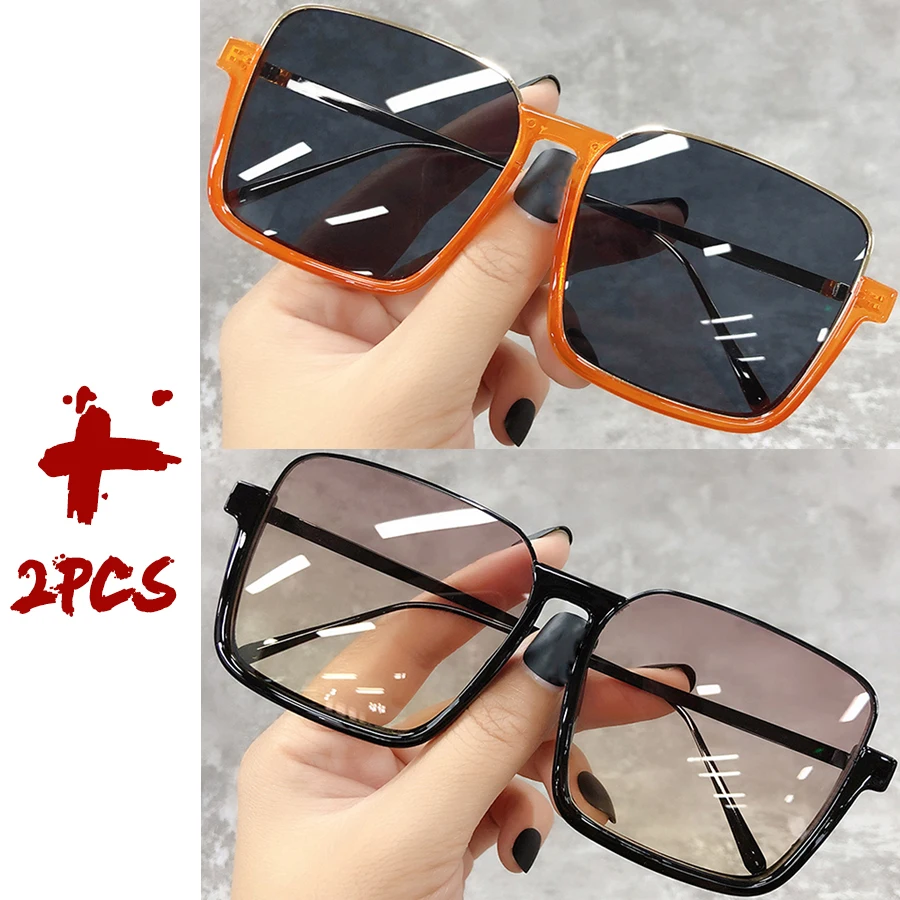 Sonnenbrille Damen 2026 – Große quadratische Fassung, luxuriöses Markendesign, Farbverlauf, Vintage-Sonnenbrille für Damen, Herren, Unisex – Detail 31
