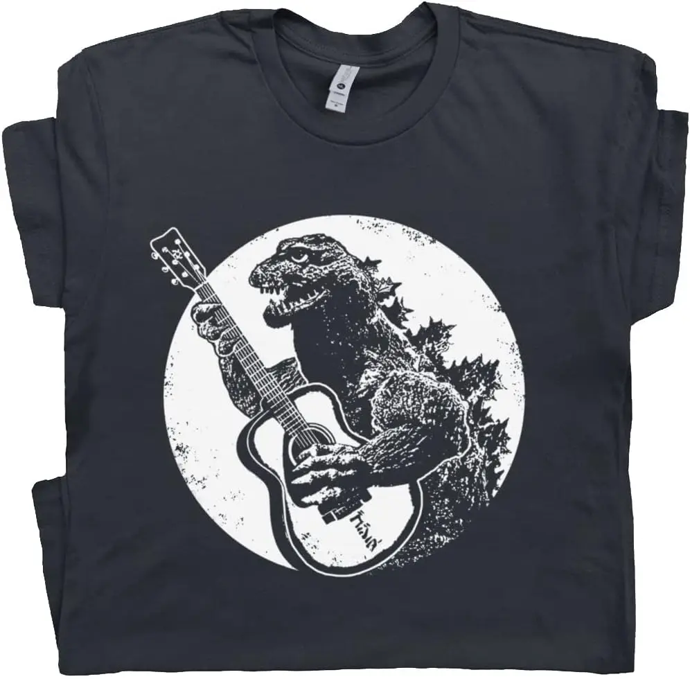 Dinosaur Guitar T Shirt Cool Guitar Shirts for Men Women Kids Fenders Funny Vintage Guitar Graphic Tee Rock Guitarist