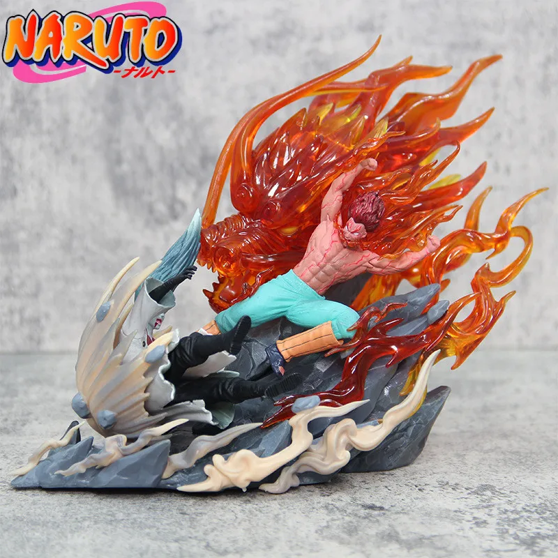 

19cm Naruto Anime Figure Sky Top Might Guy Taijyutsu Glowing Statue Pvc Action Figurine Hoom Collection Model Toys For Kids Gift