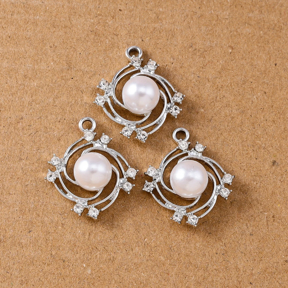 10 Stück 25*21mm Kristallperlen-Anhänger für Schmuckherstellung Ohrringe Armband Halskette DIY Handgemachtes Zubehör – Detail 3