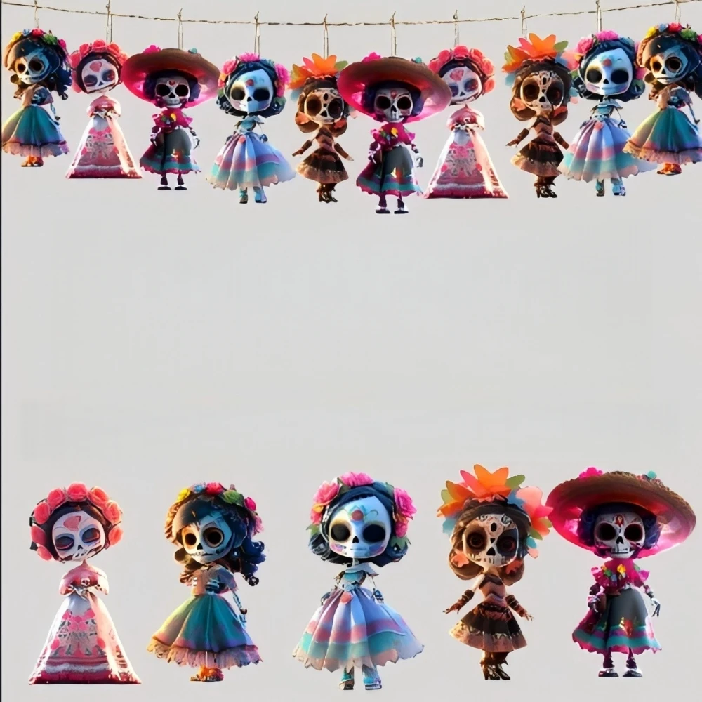 5-20 قطعة فتاة كرتونية خشبية صغيرة معلقة الديكور لجميع القديسين يوم الموتى المزحة الرعب حفلة بار ديكور المنزل لتقوم بها بنفسك
